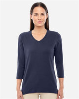 Devon & Jones DP184W Ladies' Perfect Fit Bracelet-Length V-Neck Top #color_NAVY