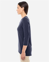 Devon & Jones DP184W Ladies' Perfect Fit Bracelet-Length V-Neck Top #color_NAVY