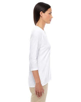 Devon & Jones DP184W Ladies' Perfect Fit Bracelet-Length V-Neck Top #color_WHITE