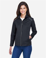 Core 365 CE708W Ladies' Techno Lite Three-Layer Knit Tech-Shell #color_BLACK