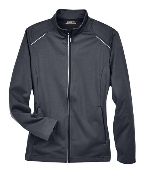 Core 365 CE708W Ladies' Techno Lite Three-Layer Knit Tech-Shell #color_CARBON