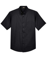 Core 365 88194 Men's Optimum Short-Sleeve Twill Shirt #color_BLACK