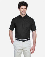 Core 365 88194 Men's Optimum Short-Sleeve Twill Shirt #color_BLACK