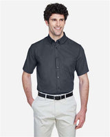 Core 365 88194 Men's Optimum Short-Sleeve Twill Shirt #color_CARBON
