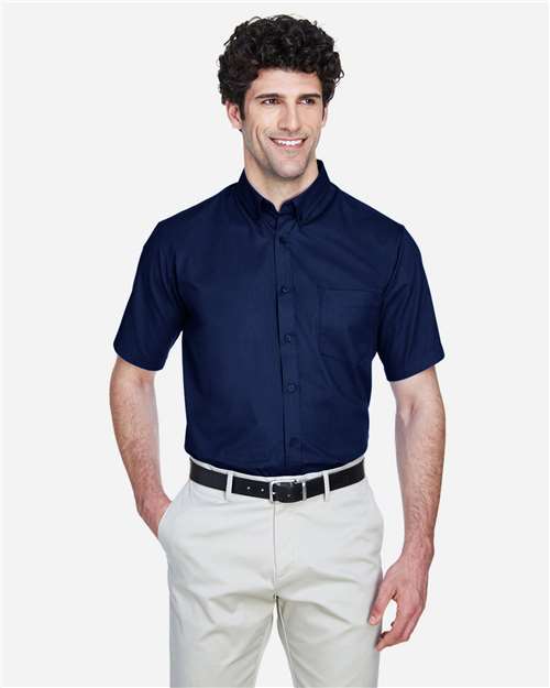 Core 365 88194 Men's Optimum Short-Sleeve Twill Shirt #color_CLASSIC NAVY
