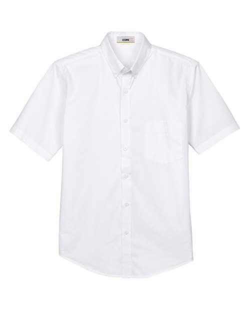 Core 365 88194 Men's Optimum Short-Sleeve Twill Shirt #color_WHITE