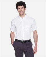 Core 365 88194 Men's Optimum Short-Sleeve Twill Shirt #color_WHITE