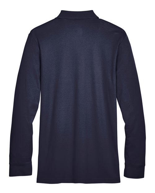 Devon & Jones DG20L CrownLux Performance Men's Plaited Long Sleeve Polo #color_NAVY