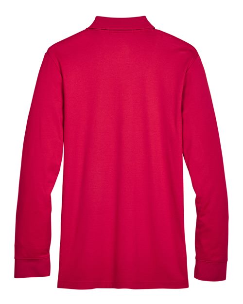 Devon & Jones DG20L CrownLux Performance Men's Plaited Long Sleeve Polo #color_RED