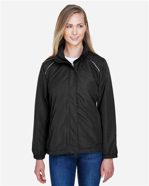 Core 365 78224 Ladies' Profile Fleece-Lined All-Season Jacket #color_BLACK