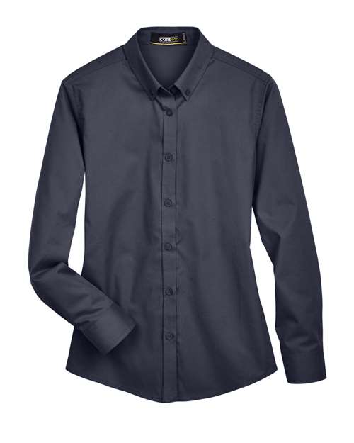 Core 365 78193 Ladies' Operate Long-Sleeve Twill Shirt #color_CARBON