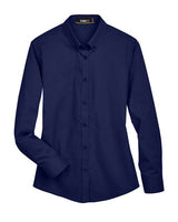 Core 365 78193 Ladies' Operate Long-Sleeve Twill Shirt #color_CLASSIC NAVY