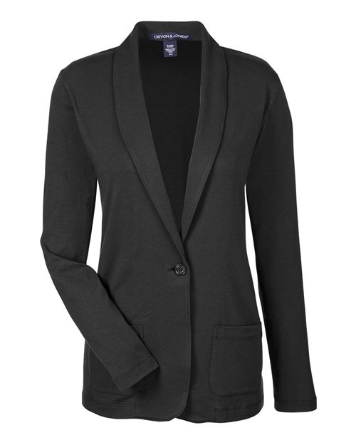 Devon & Jones DP462W Ladies' Perfect Fit Shawl Collar Cardigan #color_BLACK