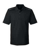 Core 365 88181R Men's Radiant Performance Piqu Polo withReflective Piping #color_BLACK