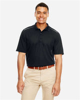 Core 365 88181R Men's Radiant Performance Piqu Polo withReflective Piping #color_BLACK
