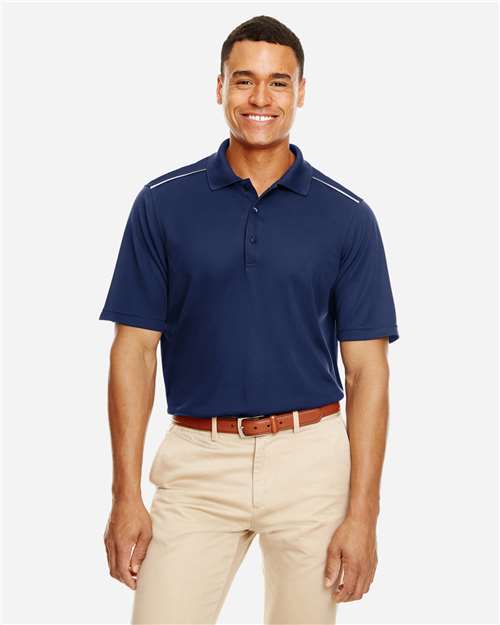 Core 365 88181R Men's Radiant Performance Piqu Polo withReflective Piping #color_CLASSIC NAVY