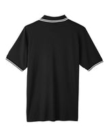 Devon & Jones DG20C Men's CrownLux Performance Plaited Tipped Polo #color_BLACK/ WHITE