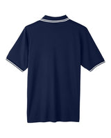 Devon & Jones DG20C Men's CrownLux Performance Plaited Tipped Polo #color_NAVY/ WHITE