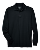 Core 365 88192T Men's Tall Pinnacle Performance Long-Sleeve Piqu Polo #color_BLACK
