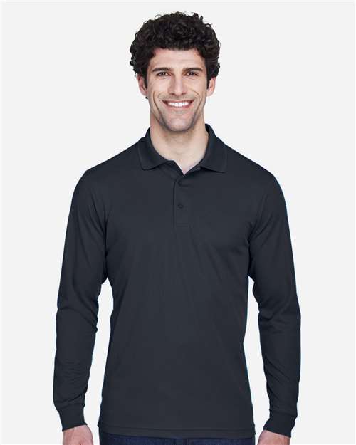 Core 365 88192T Men's Tall Pinnacle Performance Long-Sleeve Piqu Polo #color_CARBON