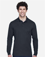 Core 365 88192T Men's Tall Pinnacle Performance Long-Sleeve Piqu Polo #color_CARBON