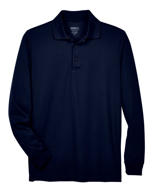 Core 365 88192T Men's Tall Pinnacle Performance Long-Sleeve Piqu Polo #color_CLASSIC NAVY