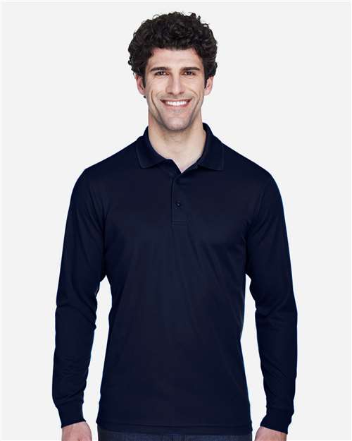 Core 365 88192T Men's Tall Pinnacle Performance Long-Sleeve Piqu Polo #color_CLASSIC NAVY