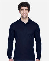 Core 365 88192T Men's Tall Pinnacle Performance Long-Sleeve Piqu Polo #color_CLASSIC NAVY