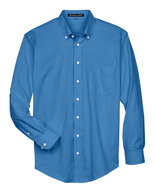 Devon & Jones D630 Men's Crown Woven Collection Solid Oxford #color_FRENCH BLUE