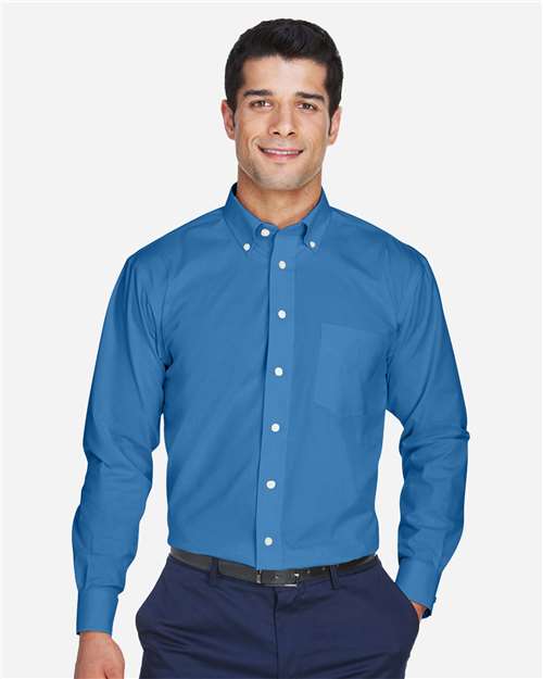 Devon & Jones D630 Men's Crown Woven Collection Solid Oxford #color_FRENCH BLUE