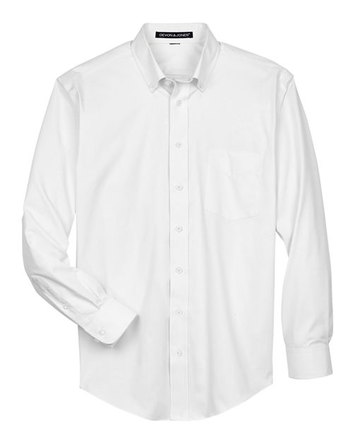 Devon & Jones D630 Men's Crown Woven Collection Solid Oxford #color_WHITE