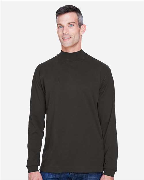 Devon & Jones D420 Adult Sueded Cotton Jersey Mock Turtleneck #color_BLACK