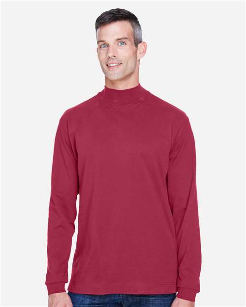 Devon & Jones D420 Adult Sueded Cotton Jersey Mock Turtleneck #color_CRIMSON