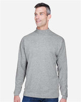 Devon & Jones D420 Adult Sueded Cotton Jersey Mock Turtleneck #color_GREY HEATHER