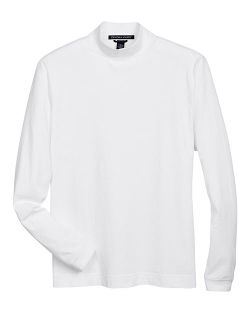 Devon & Jones D420 Adult Sueded Cotton Jersey Mock Turtleneck #color_WHITE