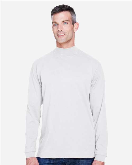 Devon & Jones D420 Adult Sueded Cotton Jersey Mock Turtleneck #color_WHITE