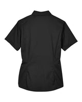 Core 365 78194 Ladies' Optimum Short-Sleeve Twill Shirt #color_BLACK
