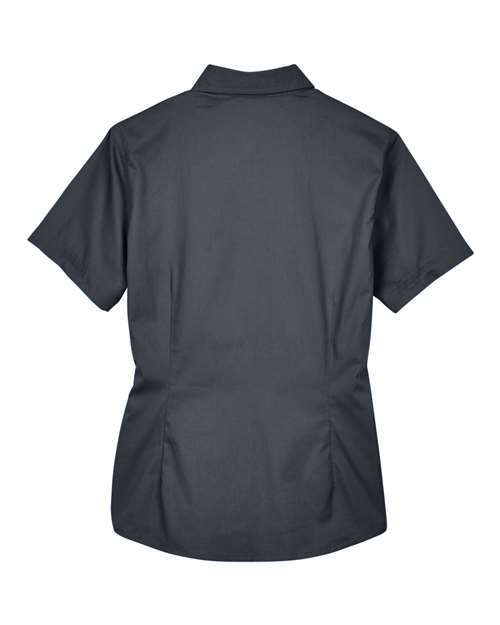 Core 365 78194 Ladies' Optimum Short-Sleeve Twill Shirt #color_CARBON