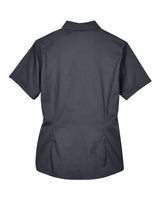 Core 365 78194 Ladies' Optimum Short-Sleeve Twill Shirt #color_CARBON