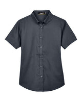 Core 365 78194 Ladies' Optimum Short-Sleeve Twill Shirt #color_CARBON