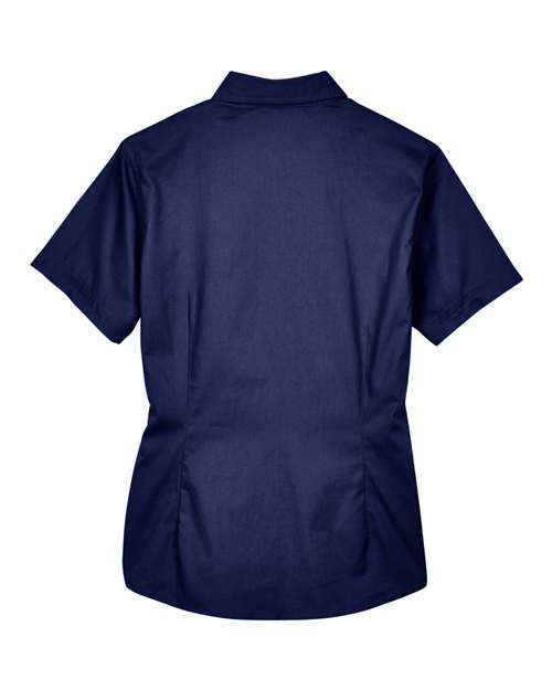 Core 365 78194 Ladies' Optimum Short-Sleeve Twill Shirt #color_CLASSIC NAVY