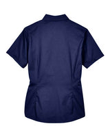 Core 365 78194 Ladies' Optimum Short-Sleeve Twill Shirt #color_CLASSIC NAVY
