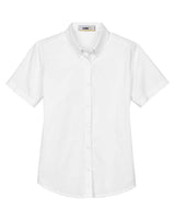 Core 365 78194 Ladies' Optimum Short-Sleeve Twill Shirt #color_WHITE