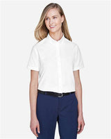 Core 365 78194 Ladies' Optimum Short-Sleeve Twill Shirt #color_WHITE
