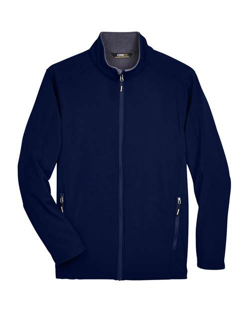 Core 365 88184T Men's Tall Cruise Two-Layer Fleece Bonded SoftShell Jacket #color_CLASSIC NAVY