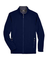Core 365 88184T Men's Tall Cruise Two-Layer Fleece Bonded SoftShell Jacket #color_CLASSIC NAVY