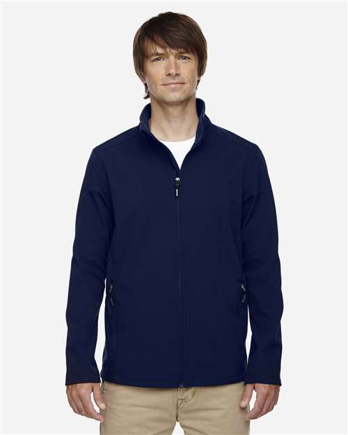 Core 365 88184T Men's Tall Cruise Two-Layer Fleece Bonded SoftShell Jacket #color_CLASSIC NAVY
