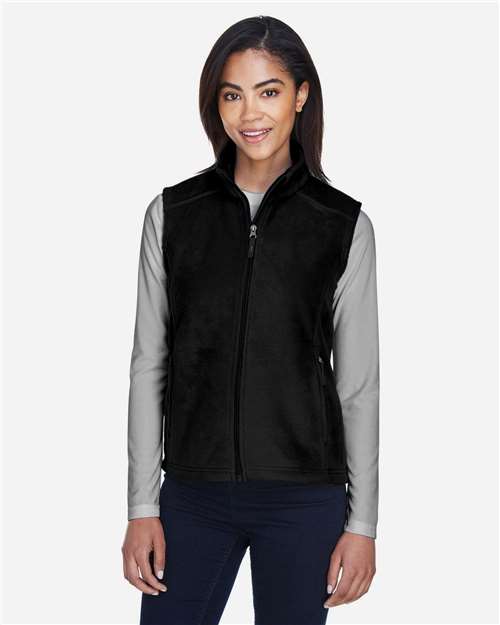 Core 365 78191 Ladies' Journey Fleece Vest #color_BLACK