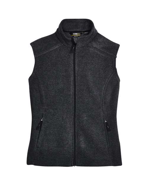 Core 365 78191 Ladies' Journey Fleece Vest #color_HEATHER CHARCOAL