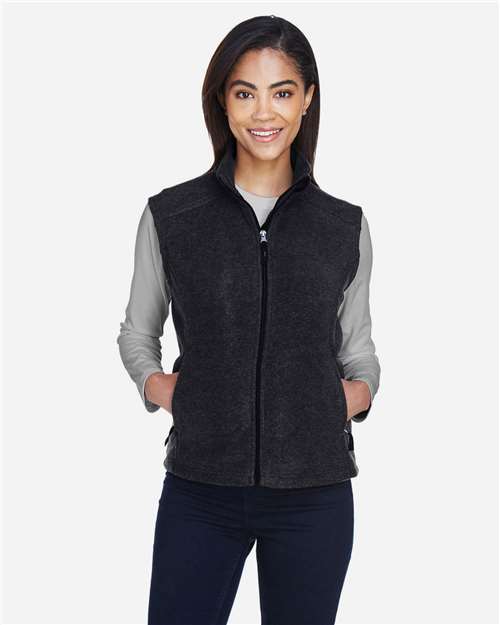 Core 365 78191 Ladies' Journey Fleece Vest #color_HEATHER CHARCOAL